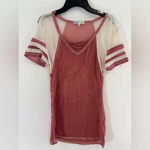 Fitz + Eddi Women’s Small Short Sleeve Thin Shirt Top Casual Slightly Sheer